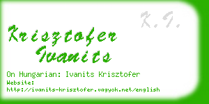 krisztofer ivanits business card